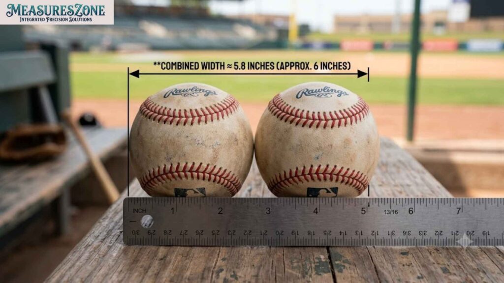 Two dirty baseballs next to each other on a dugout bench.