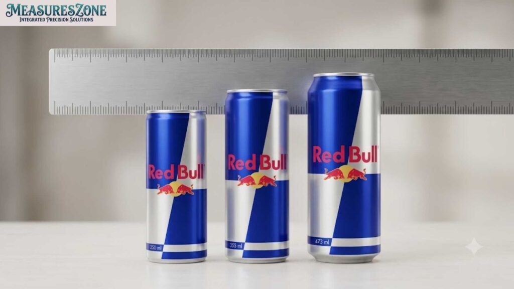 Two cans, with a digital calliper measuring the taller one.