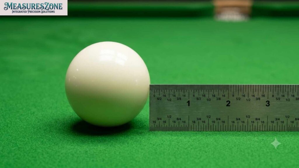 A white cue ball on a green felt billiard table.