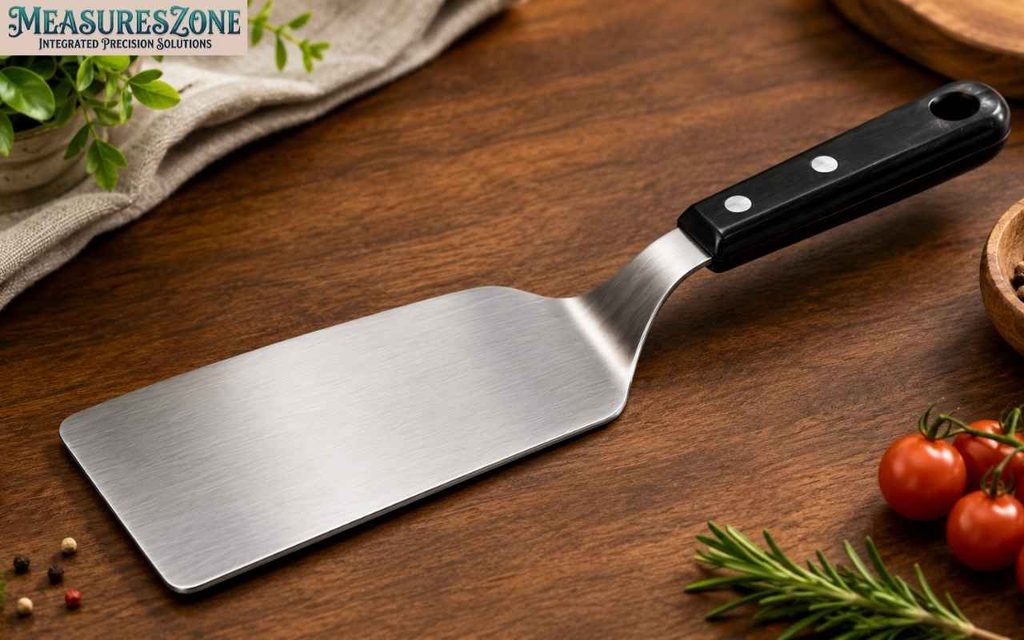 7-inch kitchen spatula blade on a wooden surface.