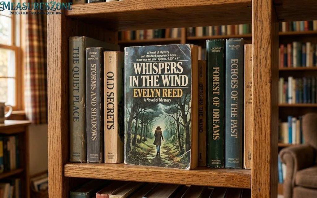 Mass-market paperback novel displayed face-out among books on a wooden shelf.